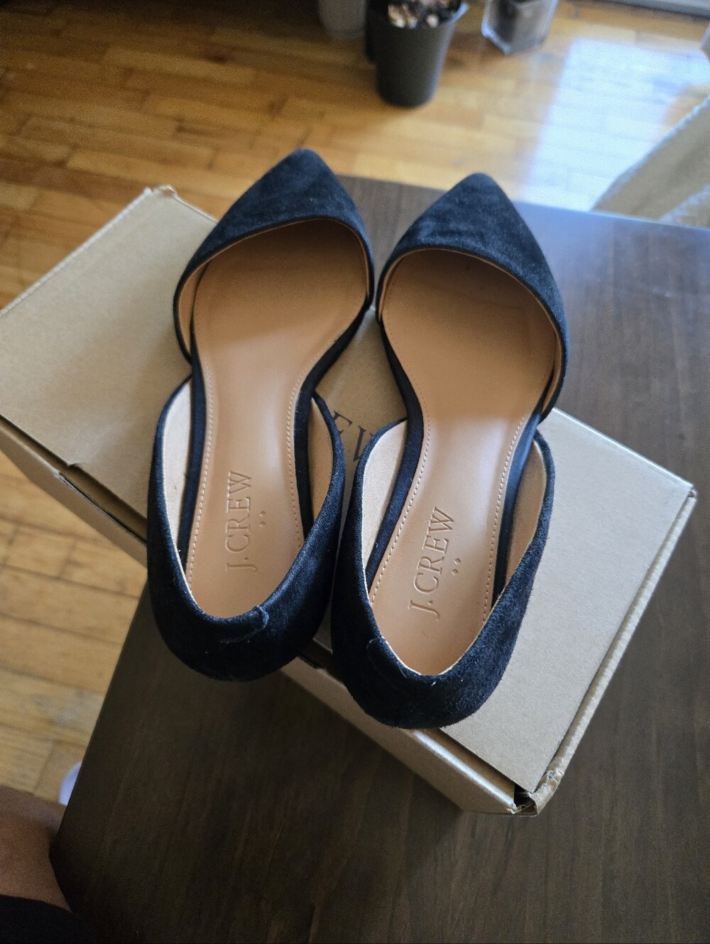 J. Crew Black Suede Pointed D'Orsay Flats - Picture 3 of 4
